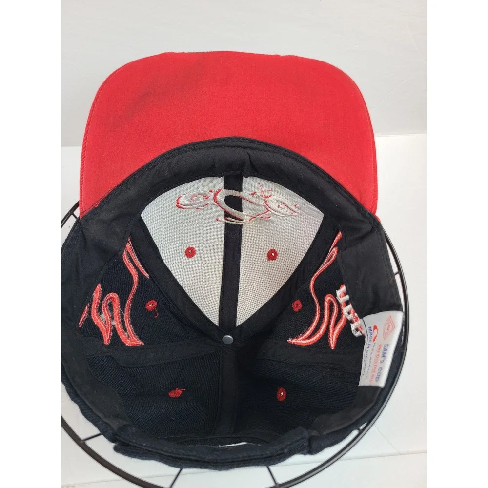 Orange County Choppers OCC Hat Men Black Red Flame Embroidered Baseball Cap OSFA